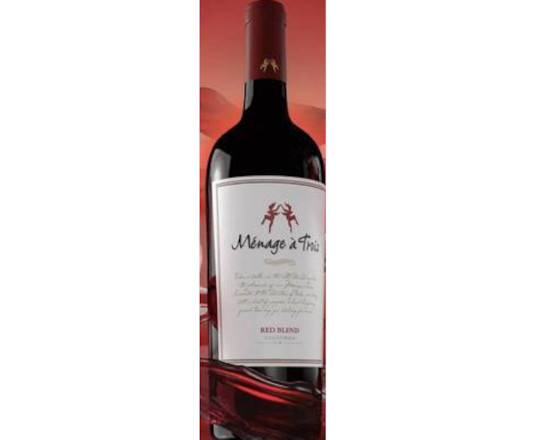 Order Menage A Trois California Red Wine 2017, 750mL wine (13.6% ABV) food online from Cold Spring Liquor store, Liberty Hill on bringmethat.com