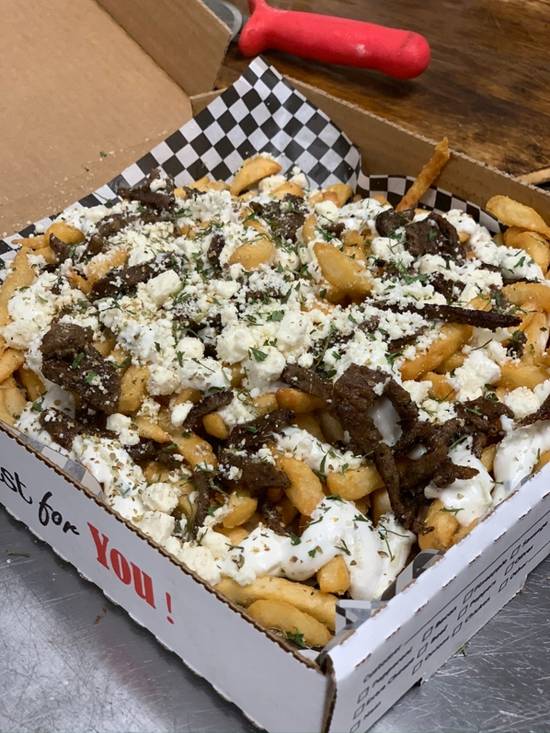 Order Greek Fries food online from The Pizza Cutters store, Syracuse on bringmethat.com