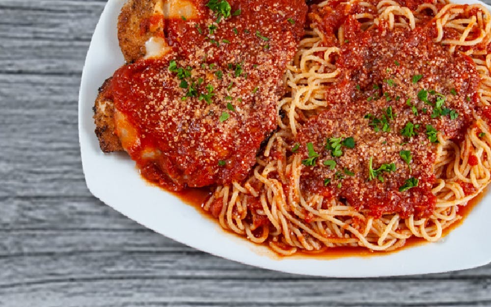 Order Chicken Parmigiana - Entree food online from Seasons Pizza store, Christiana on bringmethat.com