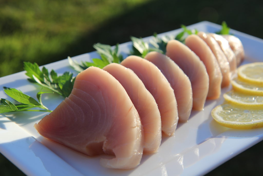 Order Shiro Maguro (Albacore) food online from Naked Fish Japanese Restaurant store, Chino Hills on bringmethat.com