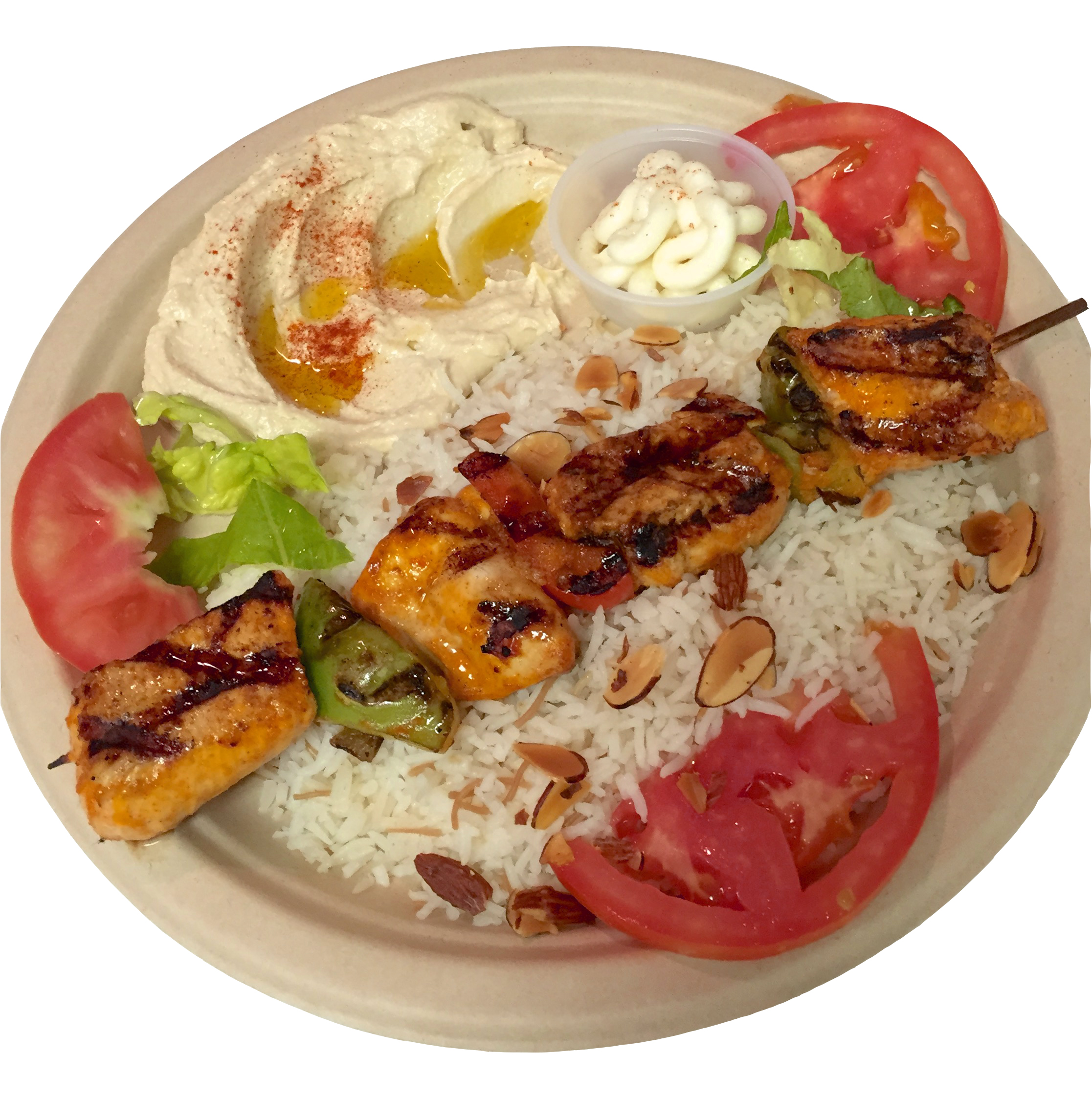 Order Chicken Kebob Plate food online from Saffron Sky store, Fort Worth on bringmethat.com