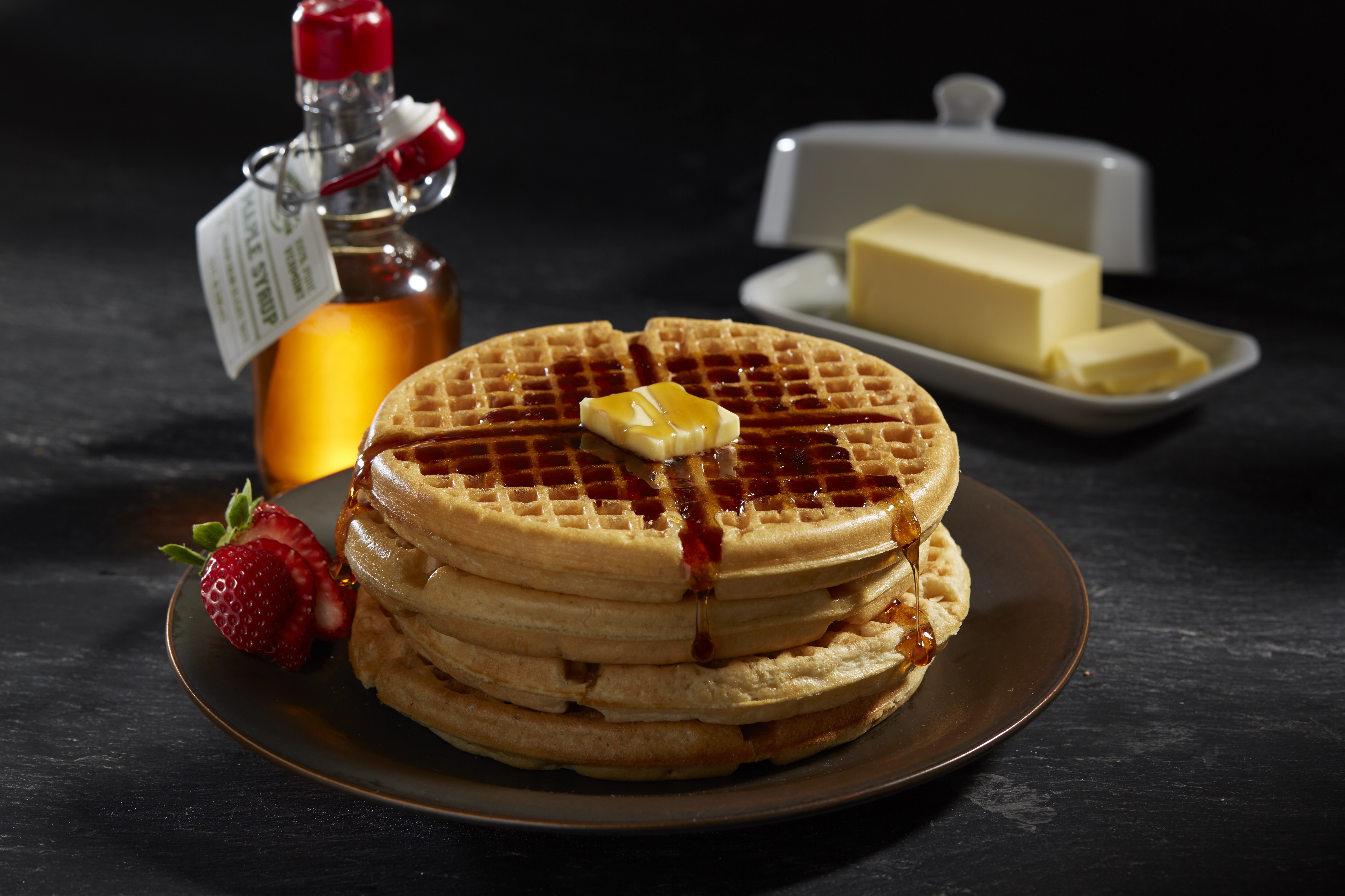 Order 4 Waffles Plain, With Syrup & Butter food online from Wings Of New York store, South Bound Brook on bringmethat.com
