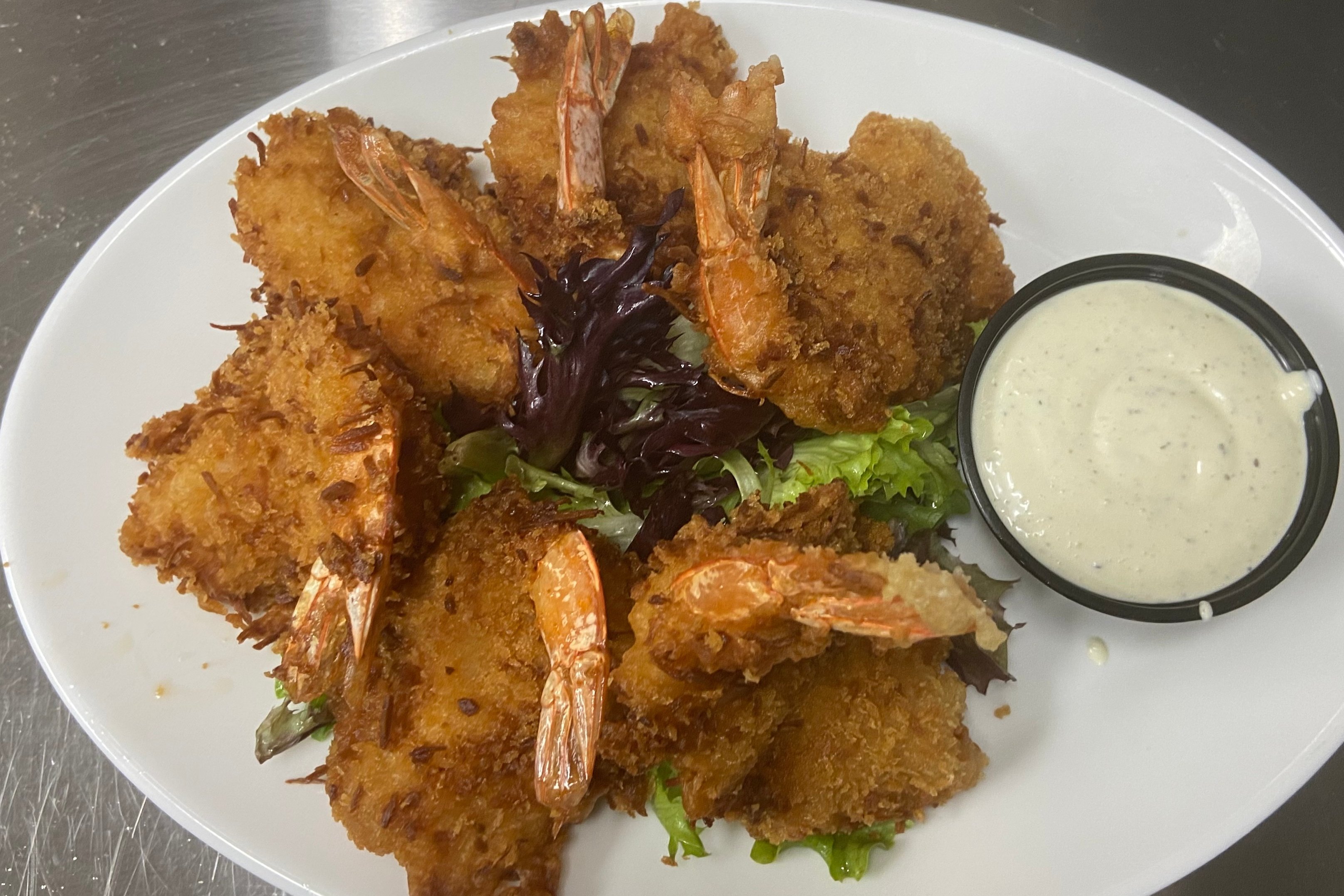 Order Butterfly Coconut Shrimp food online from 3n1 Sports Bar & Grill store, Chula Vista on bringmethat.com