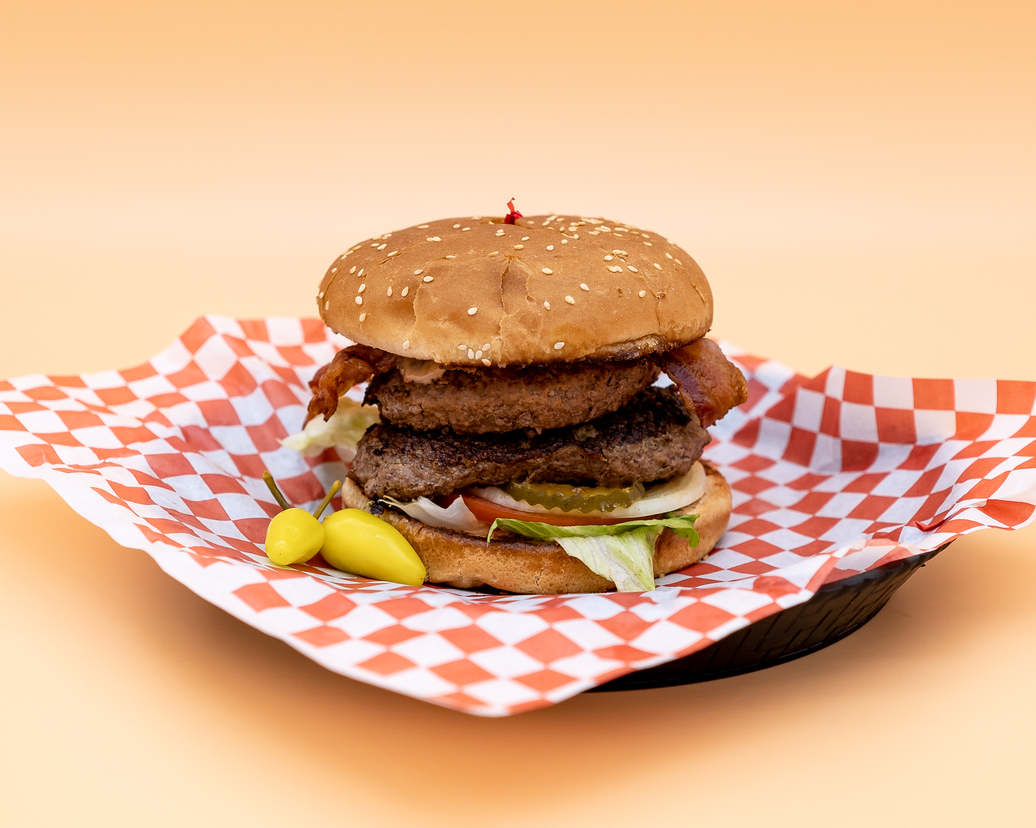 Order Double Bacon Burger food online from Gus Jr store, Los Angeles on bringmethat.com
