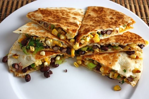 Order Black Bean and Corn Cheesy Quesadilla food online from Caffe Bene store, Jackson Heights on bringmethat.com