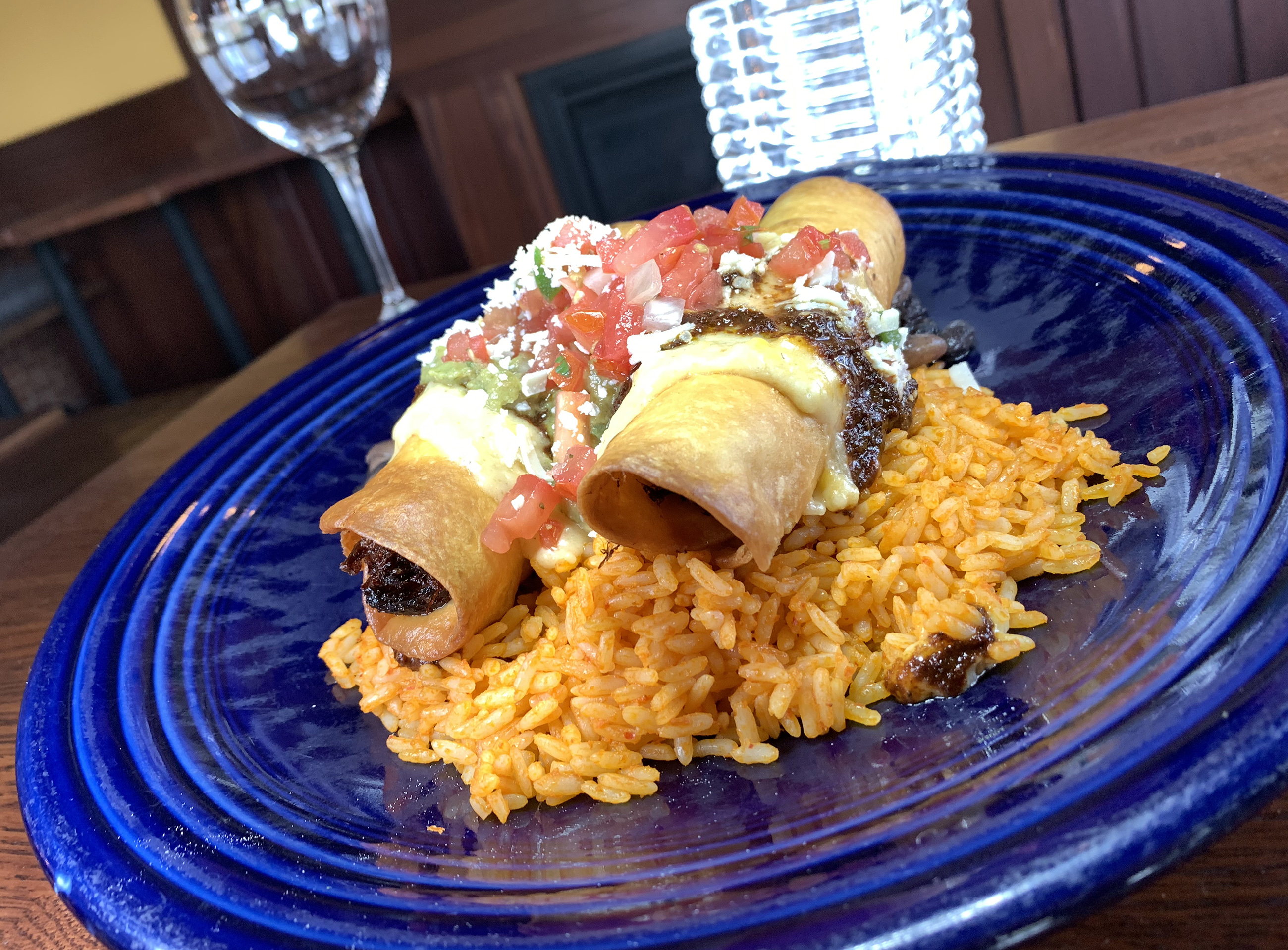 Order Barbacoa Flautas - Lunch Portion food online from Stokes Old Market store, Omaha on bringmethat.com