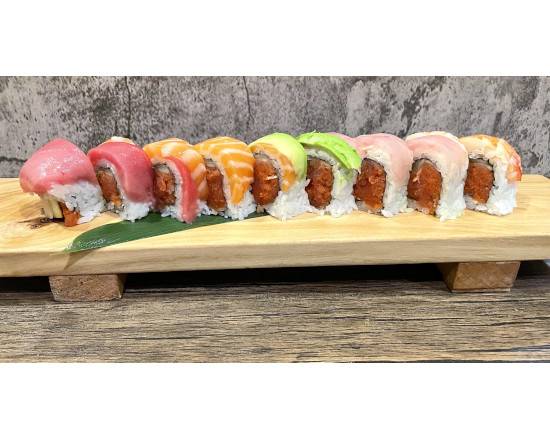 Order Spicy Rainbow Roll  food online from O Sushi store, San Diego on bringmethat.com