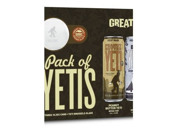 Order Great Divide Pack of Yetis with Glass - 3x 19.2oz Cans food online from Adam Liquor And Bottle Shop store, Redondo Beach on bringmethat.com