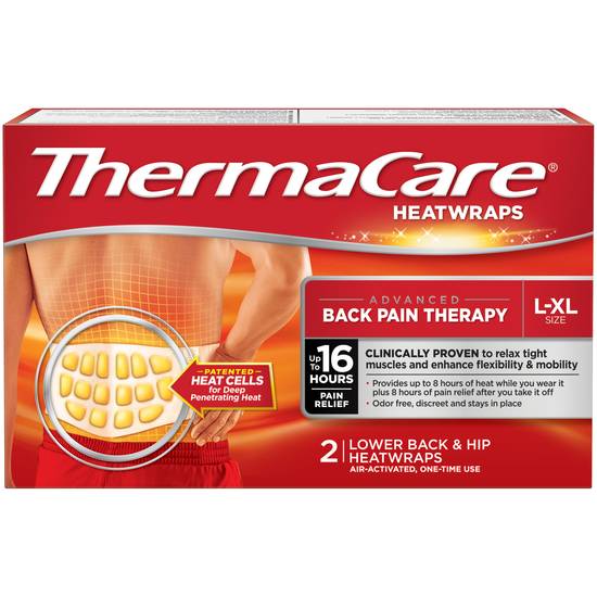 Order Thermacare Advanced Back Pain Therapy Heatwraps (2 ct) food online from Rite Aid store, Warren on bringmethat.com
