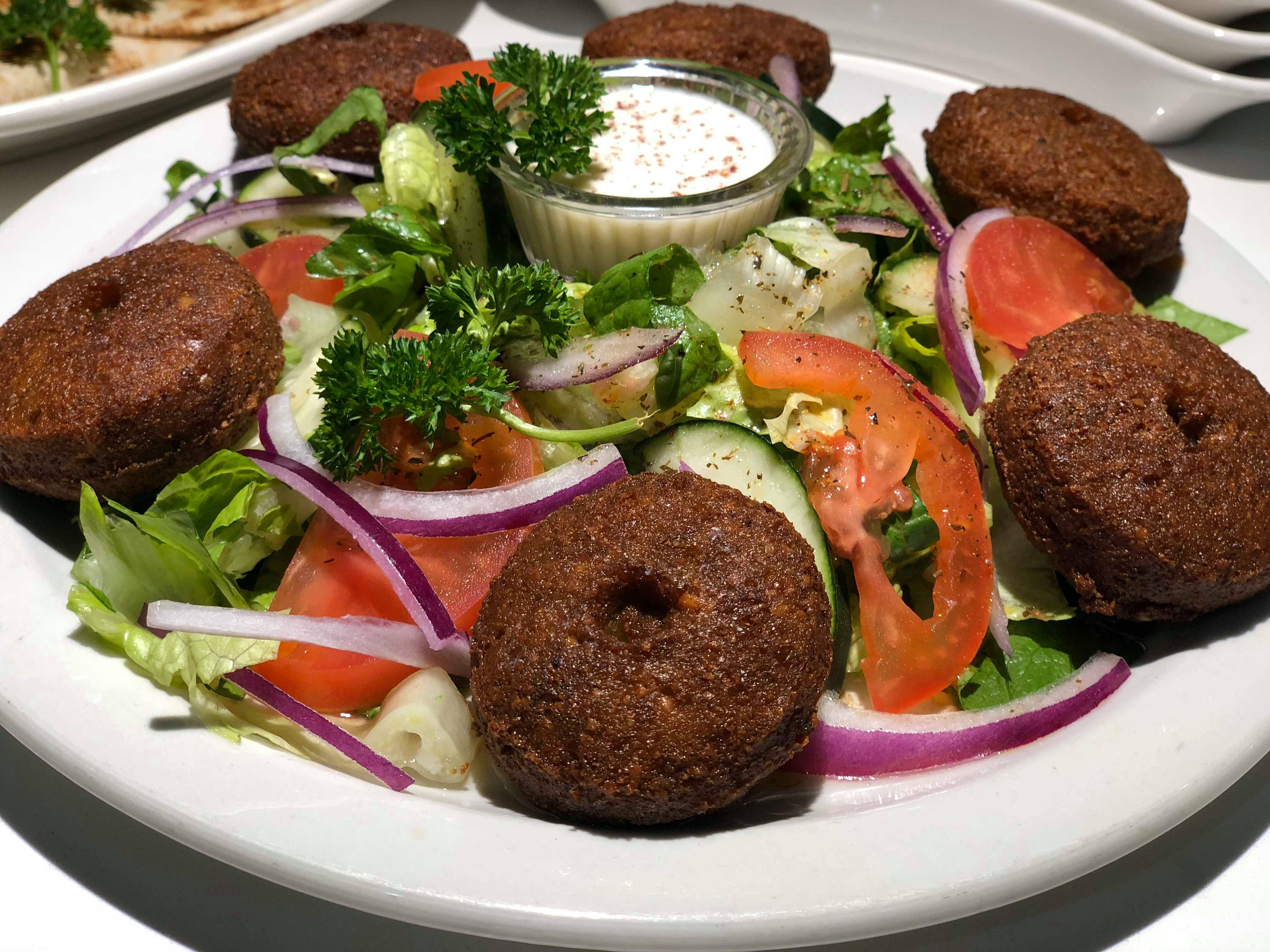 Order Falafel food online from Dubai Mediterranean Restaurant & Bar store, Madison on bringmethat.com