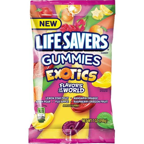 Order Life Savers Exotics Gummies Candy Bag 7 ounce (7.2 oz) food online from Rite Aid store, Eugene on bringmethat.com