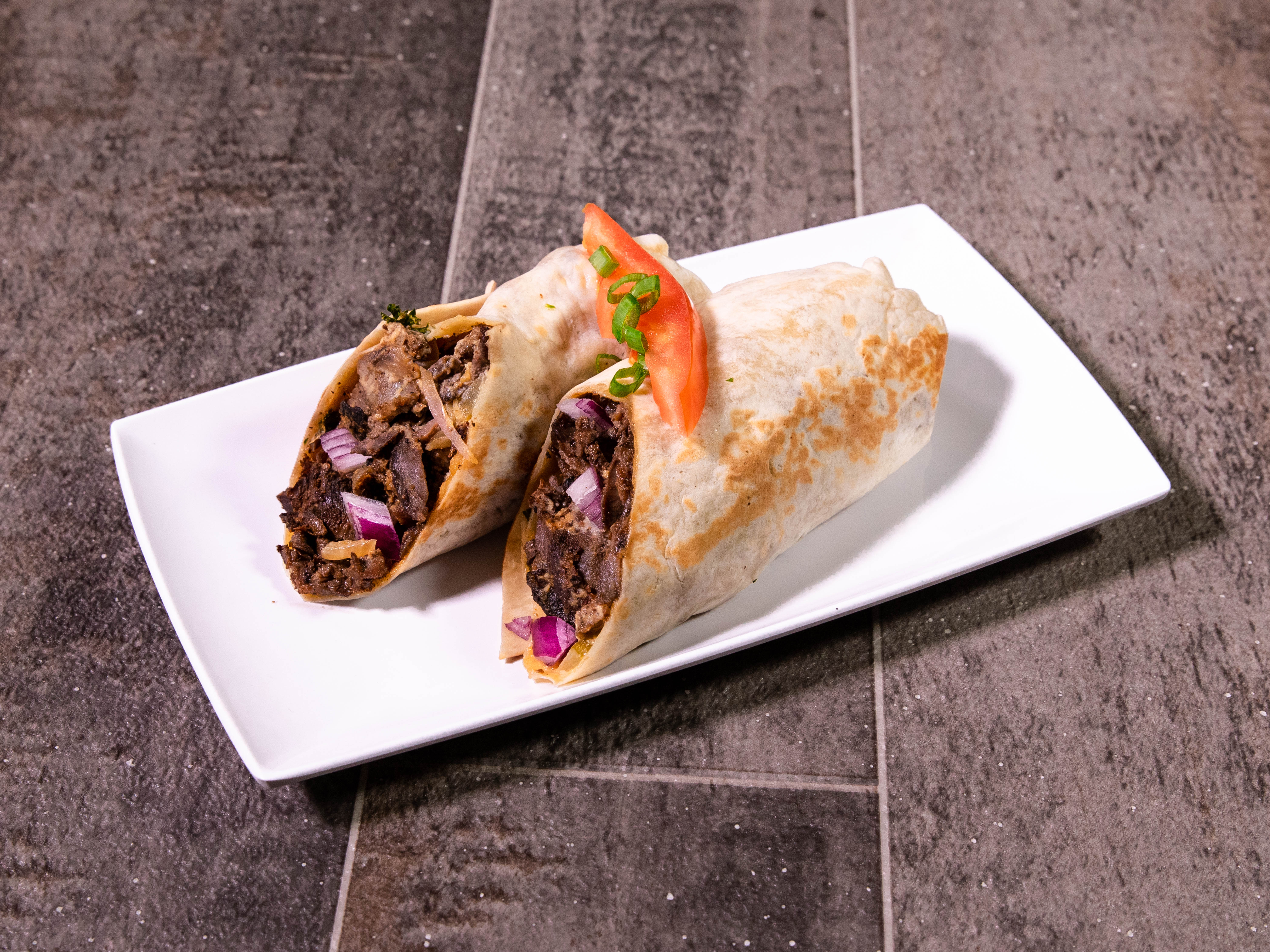 Order 1. Beef Shawarma Sandwich food online from Oasis Bakery And Pastry Shop store, Hillside on bringmethat.com