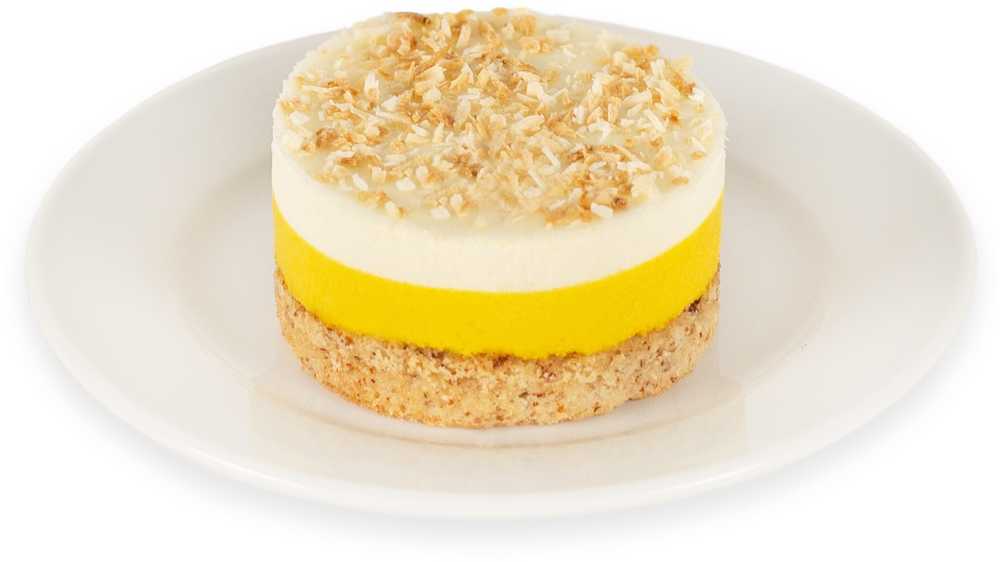 Order Coconut Mango Mousse Cake food online from Greenz! store, San Mateo on bringmethat.com