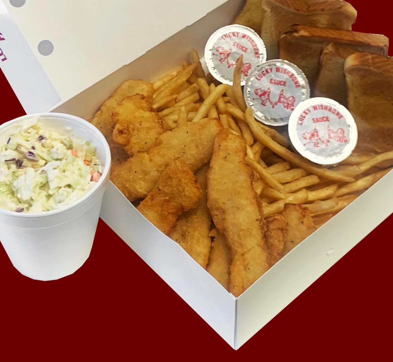 Order 8 pc Feast Fish food online from Lucky Wishbone store, Tucson on bringmethat.com