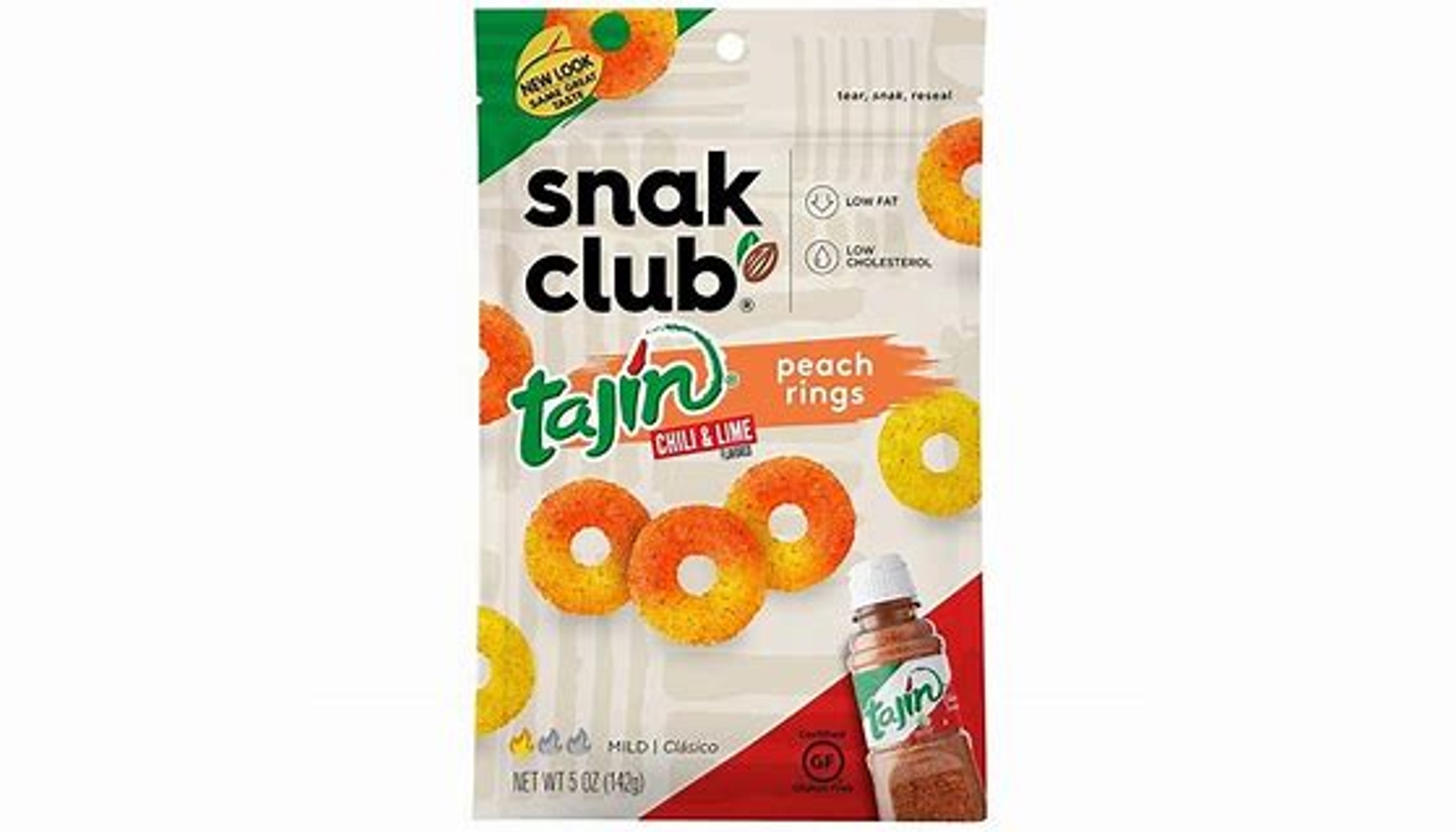 Order Snak Club Tajín Peach Rings (5 oz) food online from Neomunch store, Warren on bringmethat.com