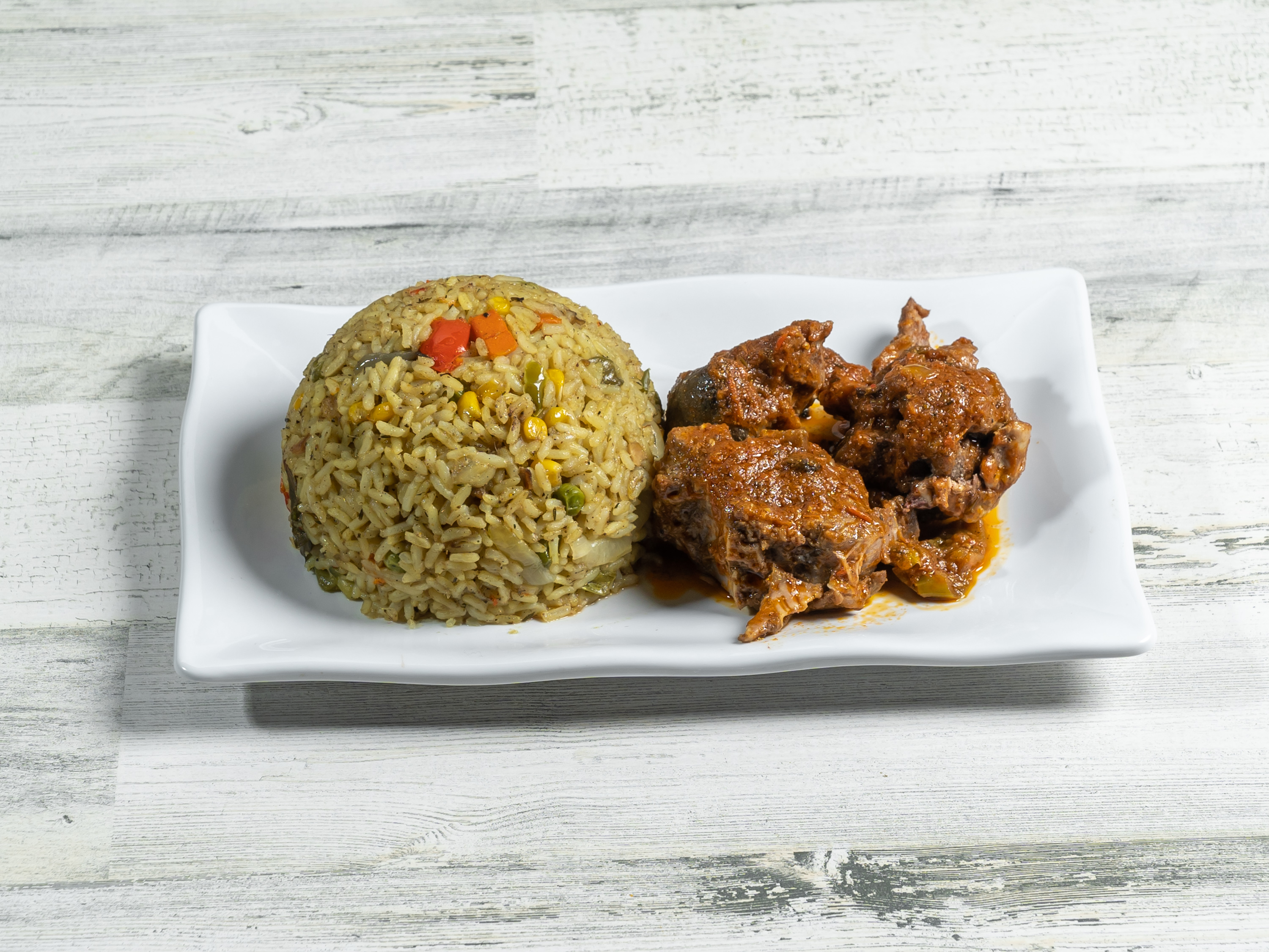 Order Fried Rice and Chicken food online from Aso Rock African Restaurant store, Dallas on bringmethat.com