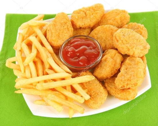 Order 30 pcs Chicken Nuggets w box fries & 2 LTR SODA  food online from Crown Fried Chicken & Halal Foods store, Wilkes-Barre on bringmethat.com
