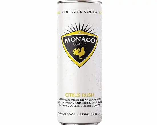 Order Monaco Citrus rush cocktail, 12oz single can (9%abv) food online from Ogden Wine & Spirit store, Naperville on bringmethat.com