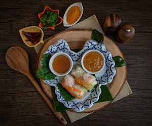 Order Soft Spring Rolls with Shrimp (2) food online from Morningside Thai Restaurant store, Houston on bringmethat.com