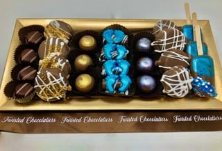 Order Baby Boy Gold Gift Platter food online from Twisted Gourmet Chocolates store, Passaic on bringmethat.com