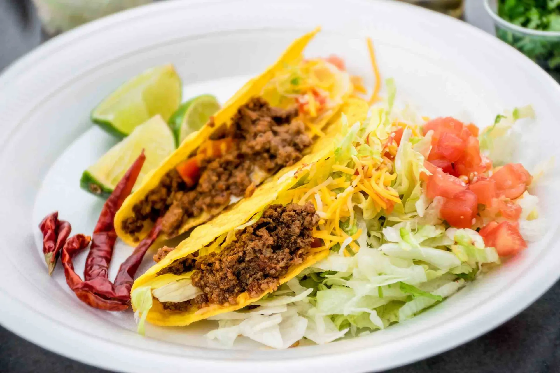 Order Ground Beef Tacos Plate (2 pcs) food online from Burger Mania store, Phoenix on bringmethat.com