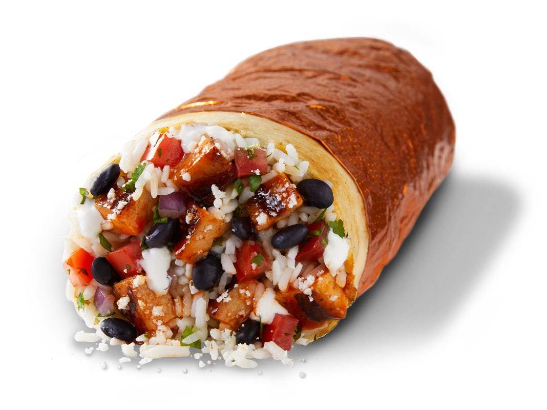 Order Cholula® Hot & Sweet Chicken Burrito food online from Qdoba Mexican Eats store, Reno on bringmethat.com