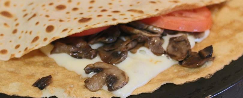 Order Tomato, Mushroom and Cheese Crepe food online from Cupz N' Crepes store, Phoenix on bringmethat.com