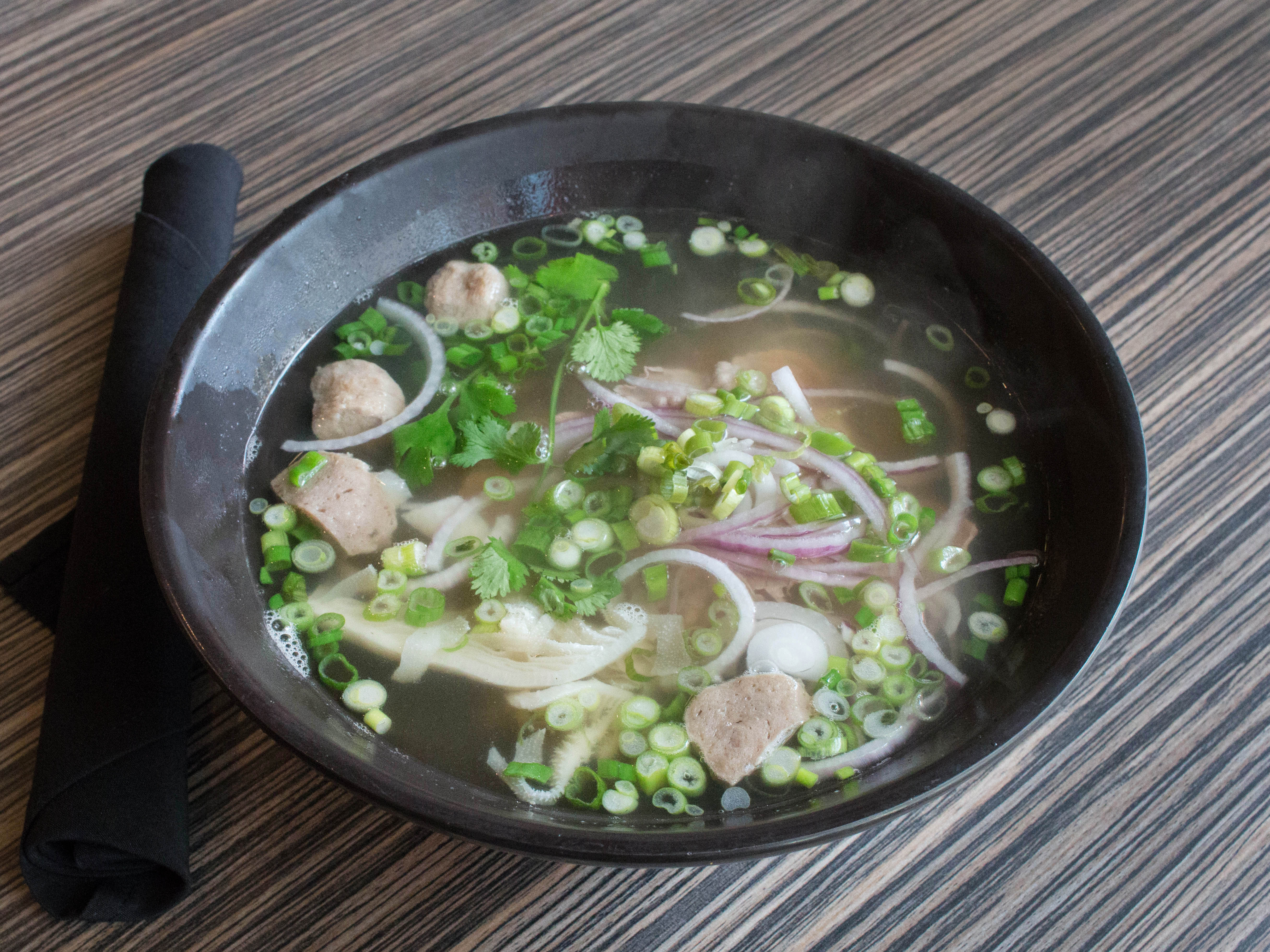 Order Deluxe Pho food online from One Bowl Asian Cuisine store, Ann Arbor on bringmethat.com