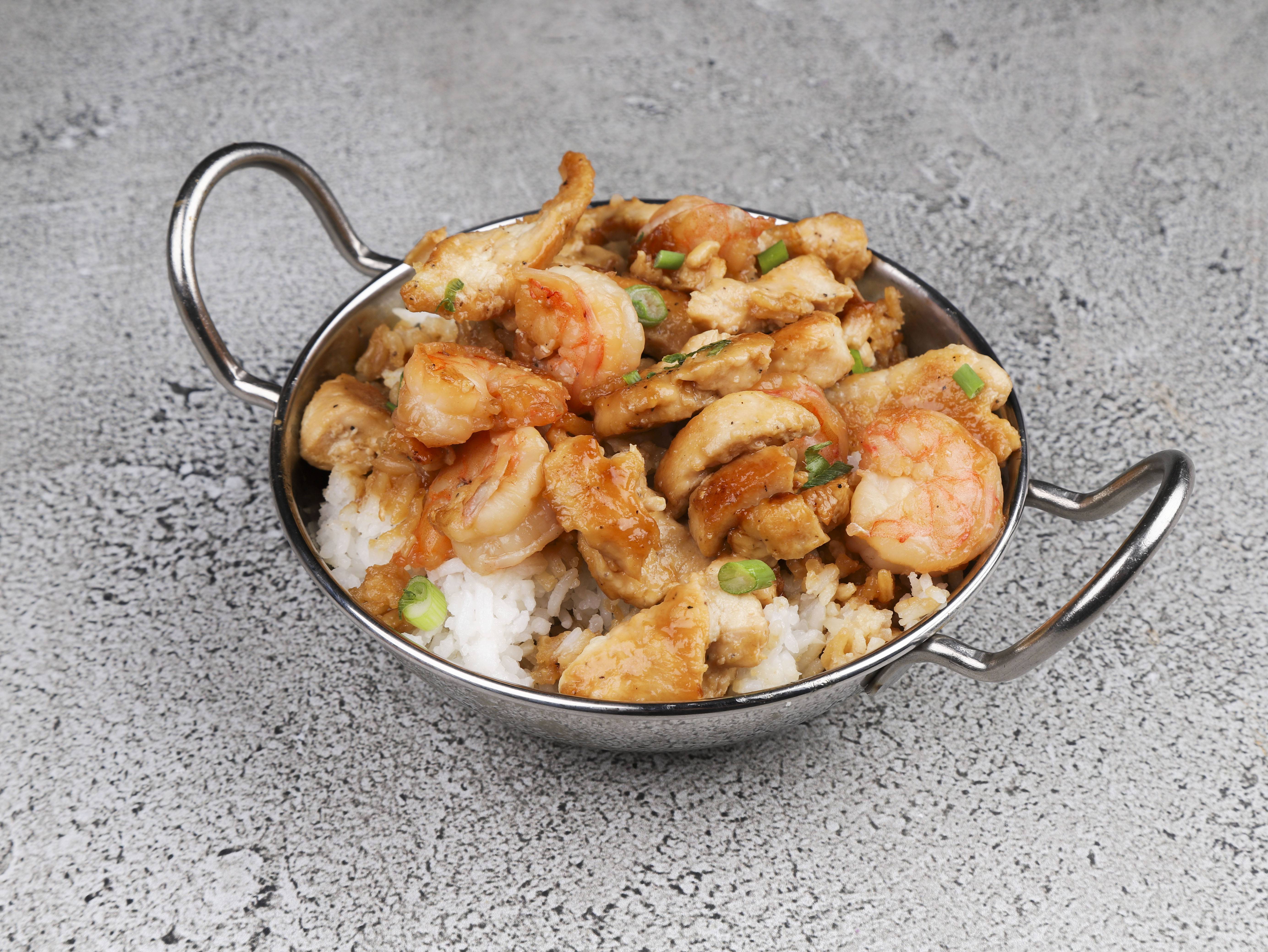 Order Chicken and Shrimp Bowl food online from Bento Jubako & Sushi store, Fayetteville on bringmethat.com