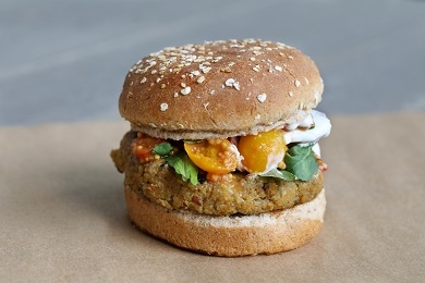 Order No. 2 - Housemade Vegan Burger food online from Farm Burger store, Asheville on bringmethat.com