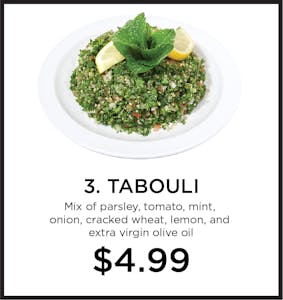 Order 3. Tabouli food online from Mystic Grill store, La Mesa on bringmethat.com