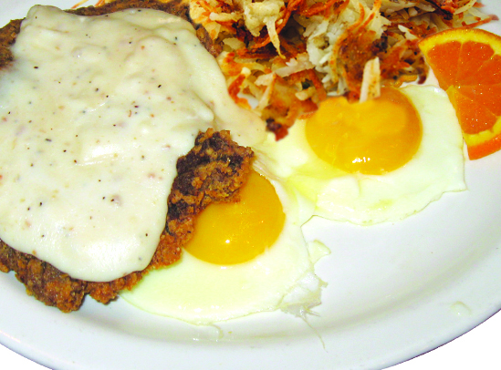 Order Country Fried Steak and Eggs food online from Grandma's Pancake House store, Shelbyville on bringmethat.com