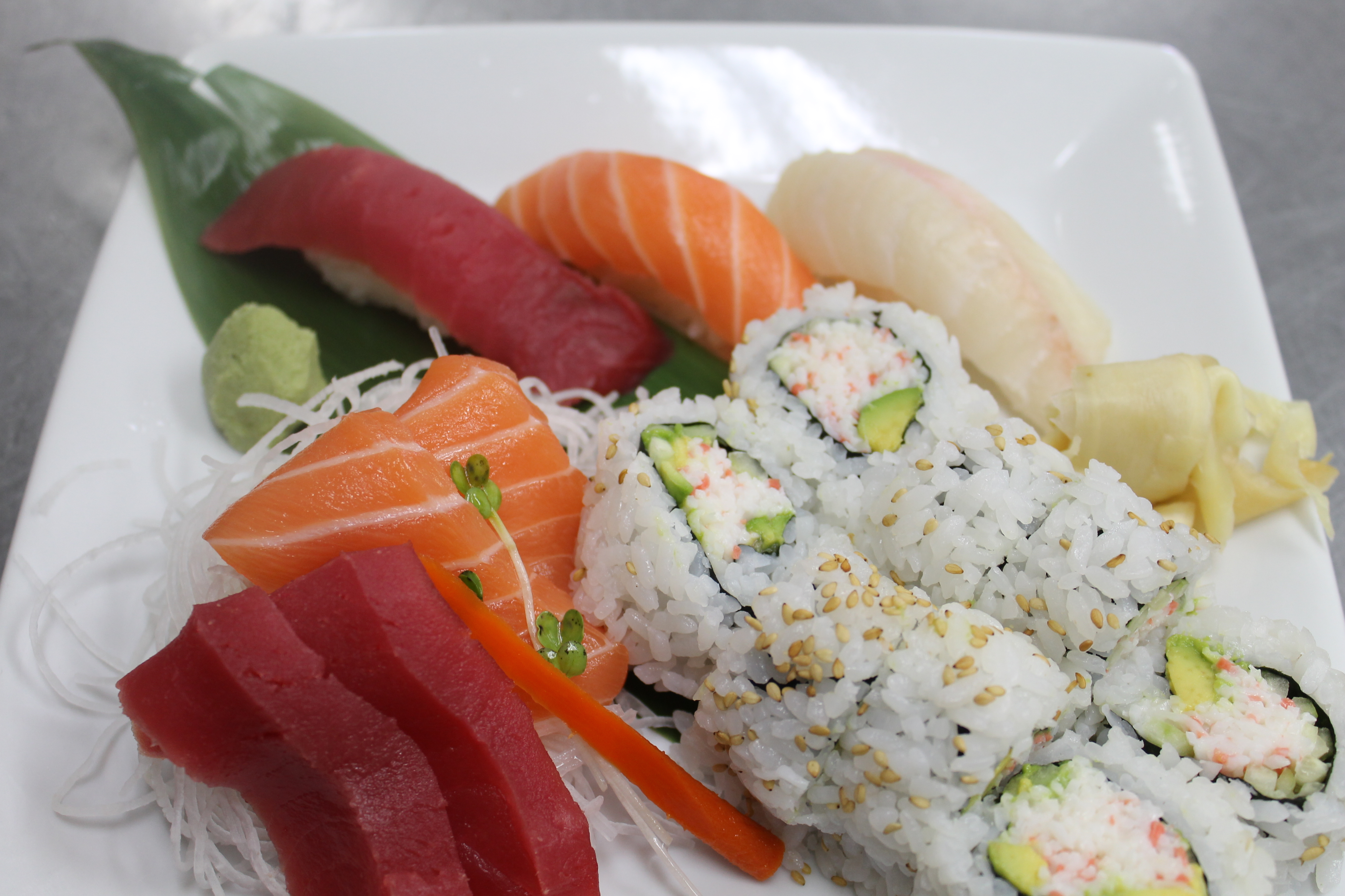 Order 3 Piece Sushi, 4 Piece Sashimi and 1 Special Roll Lunch Special food online from Kibo Sushi store, Ventura on bringmethat.com