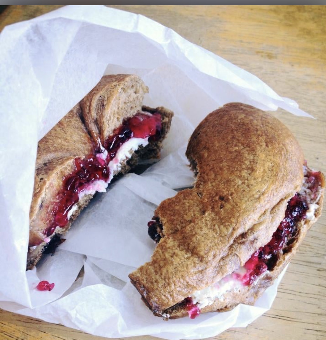 Order Bagel with Cream Cheese and Jelly food online from Six Corners Café store, North Bergen on bringmethat.com