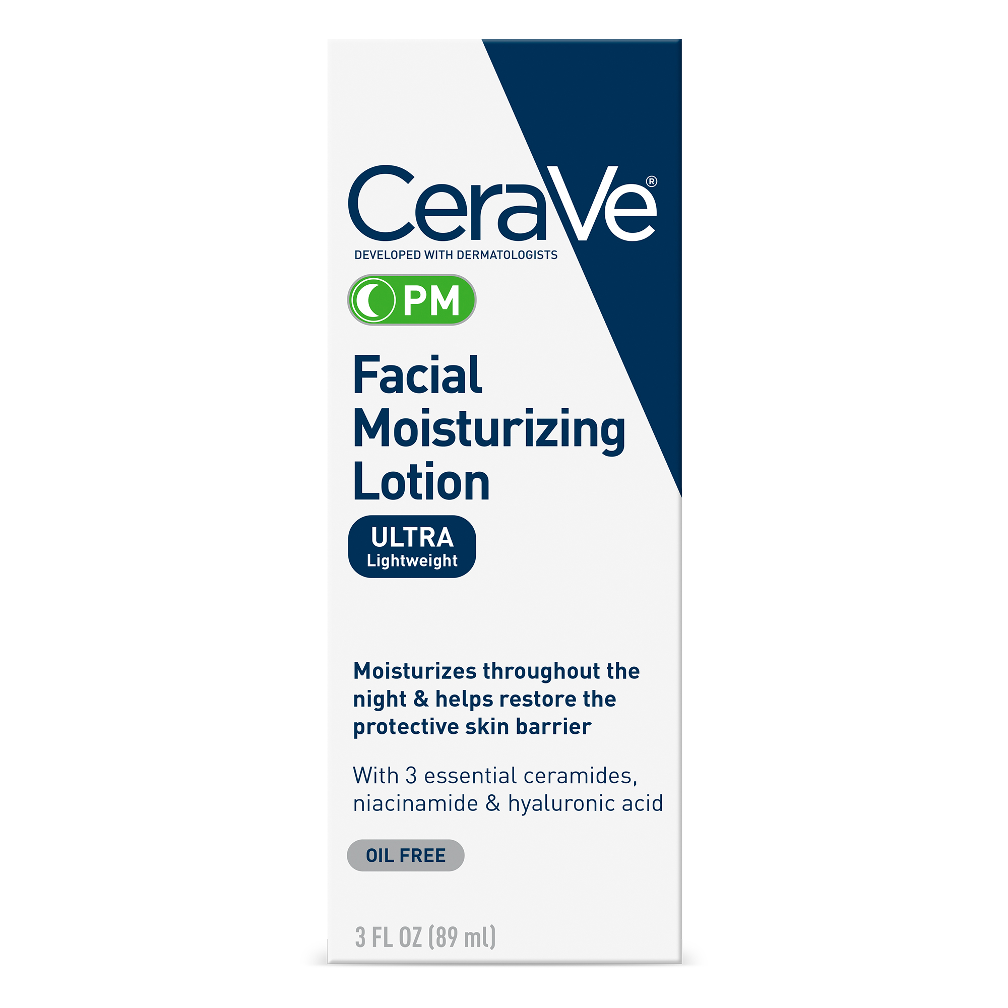 Order CeraVe PM Facial Moisturizing Lotion, Ultra Lightweight - 3 fl oz food online from Rite Aid store, REEDLEY on bringmethat.com