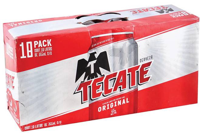 Order Tecate Original, 18pk- 12oz cans (4.5% ABV) food online from Moby Liquor store, Los Angeles on bringmethat.com