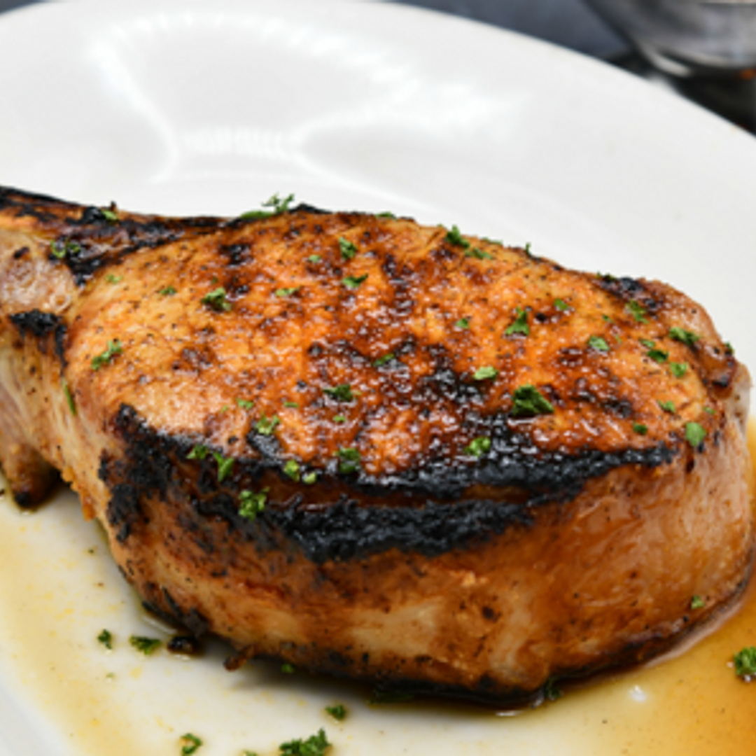 Order 16 oz. Double-Cut Prime Pork Chop food online from Morton The Steakhouse store, Chicago on bringmethat.com