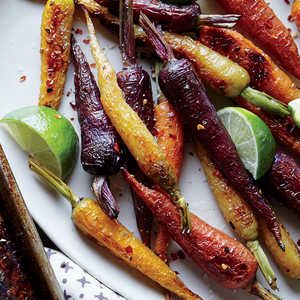 Order Chile and Lime Roasted Rainbow Carrots food online from The Spice Of Life Catering store, Carrollton on bringmethat.com