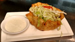 Order 134. Fajita Taco Salad food online from La Tolteca store, Williamsburg on bringmethat.com