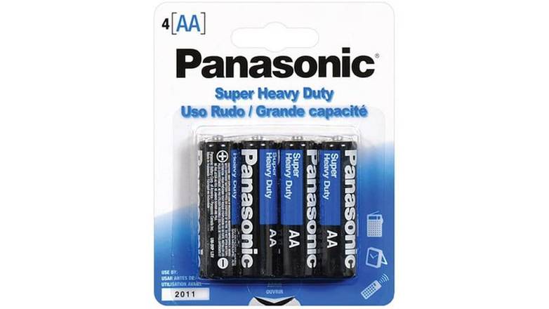 Order Panasonic Super Heavy Duty Aa Batteries 4Pk food online from Red Roof Market store, Lafollette on bringmethat.com