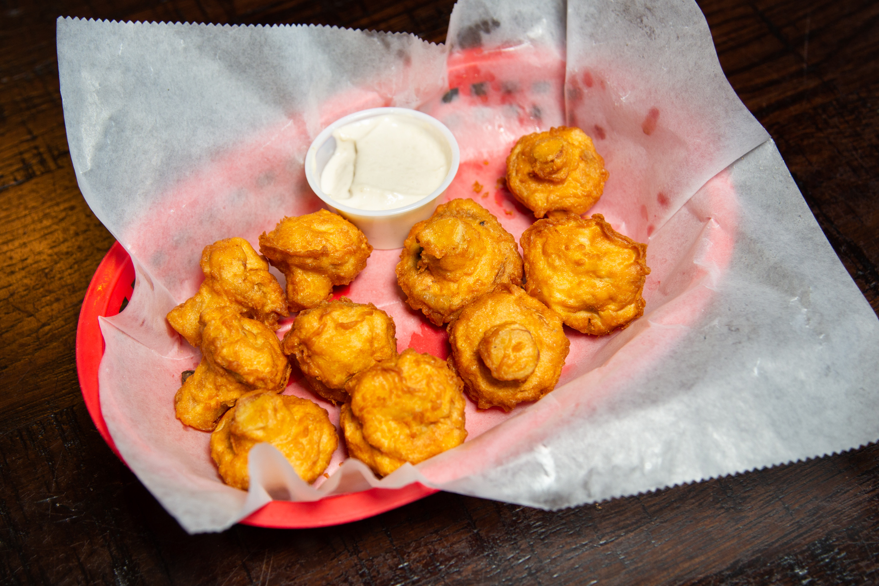 Order Hand Battered Mushrooms food online from Iron Grill Bbq store, Columbus on bringmethat.com