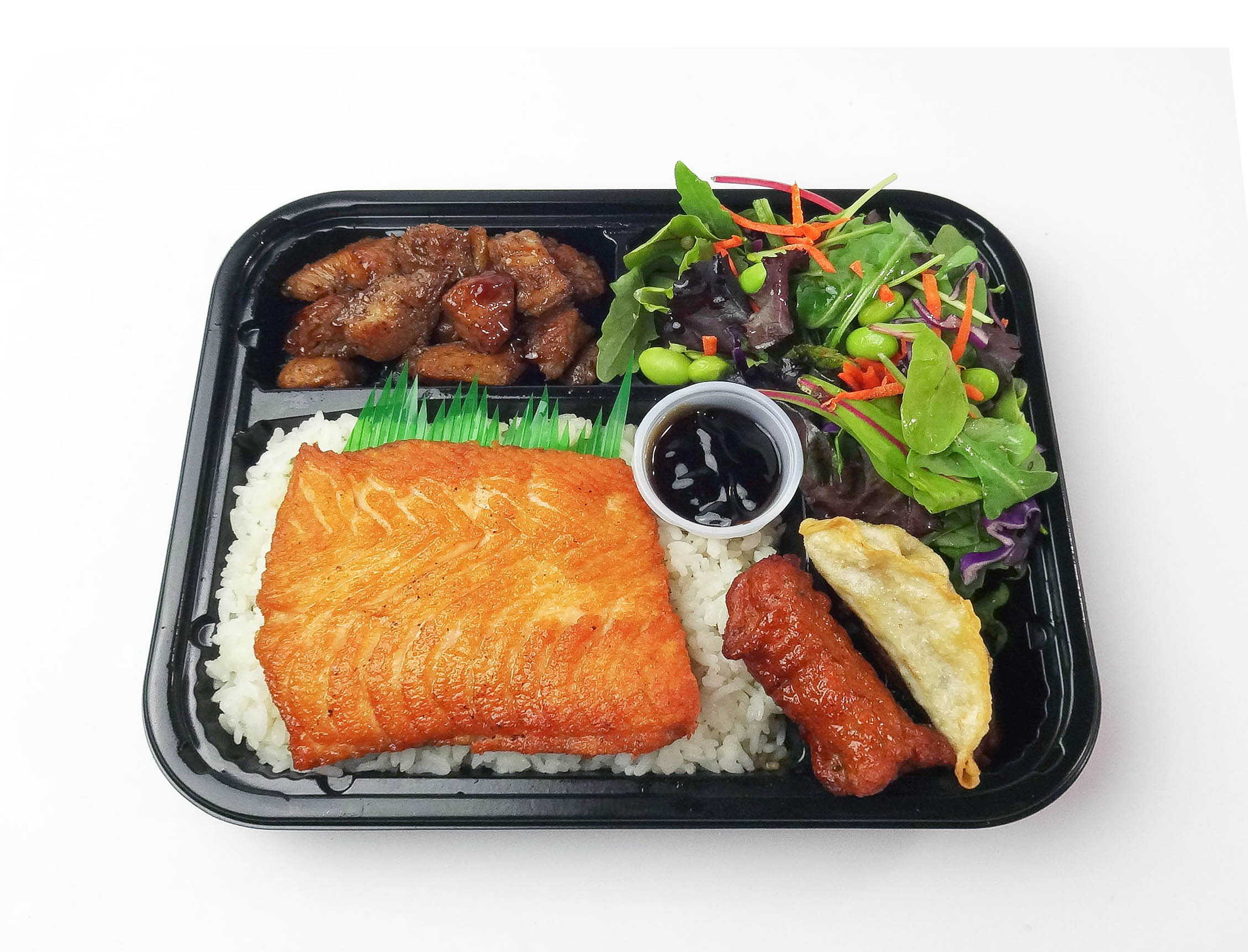 Order #11 Grilled Salmon & Teriyaki Chicken food online from I Heart Bento store, Cupertino on bringmethat.com