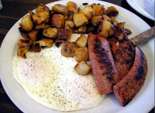 Order Two Eggs and Polish Sausage food online from Janik's Cafe store, Chicago on bringmethat.com