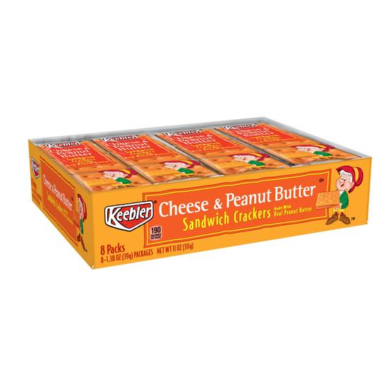 Order Keebler Sandwich Crackers Cheese & Peanut Butter Just Grab N' Go Single Serve (1.38 oz x 8 ct) food online from Rite Aid store, Eugene on bringmethat.com