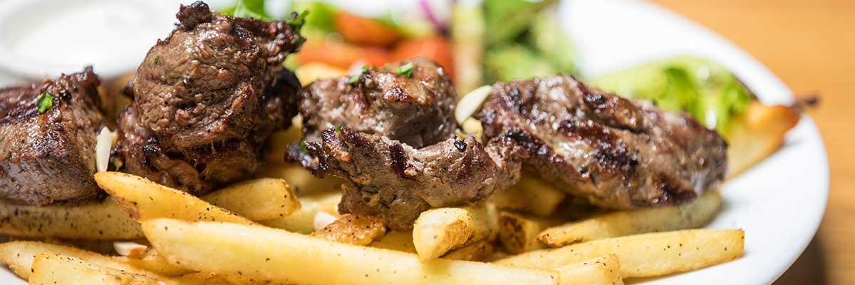 Order Lunch Beef Kebab food online from Zaytoon Mediterranean Restaurant store, Albany on bringmethat.com