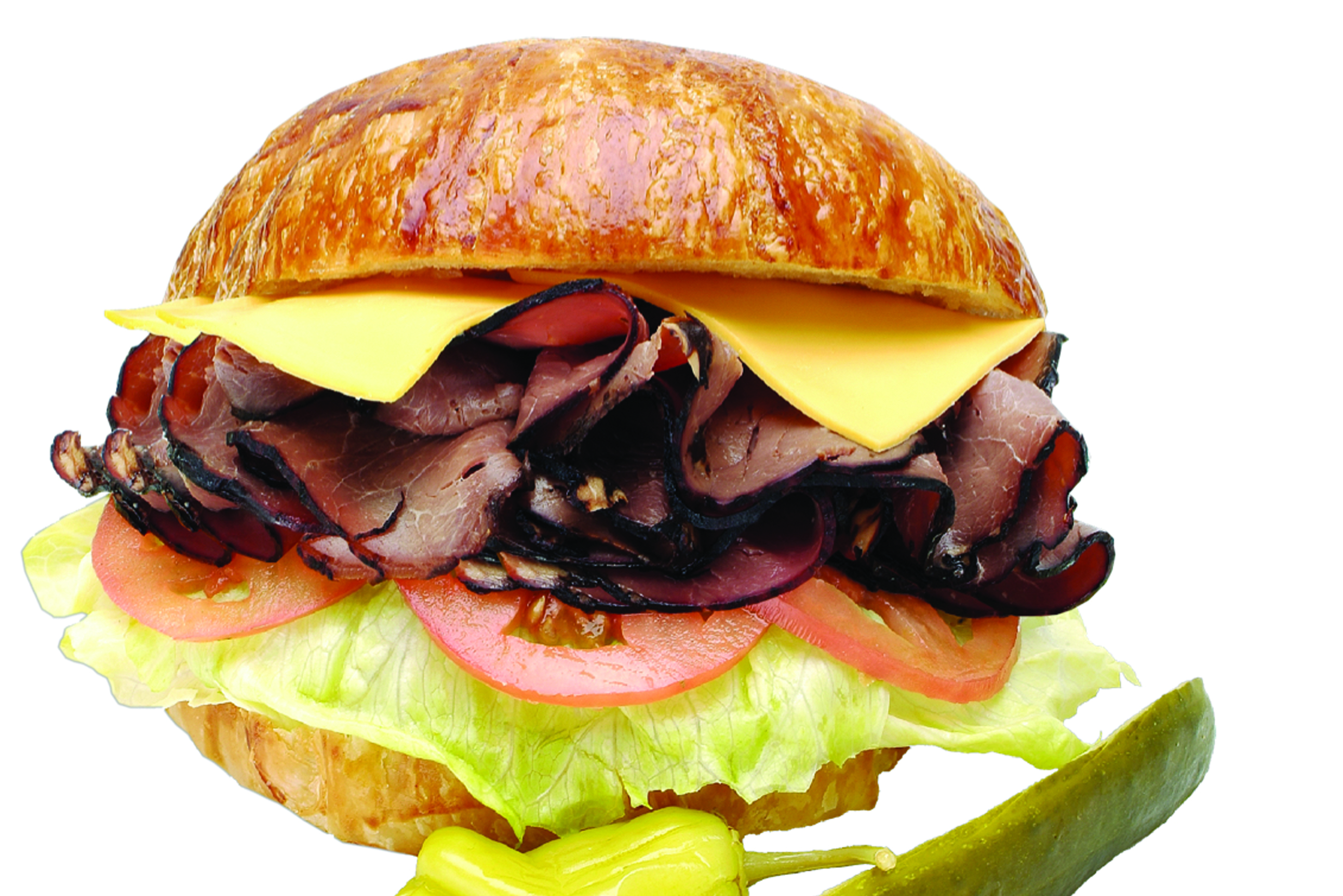 Order #35. Roast Beef Croissant Sandwich food online from Lees Sandwiches store, Van Nuys on bringmethat.com