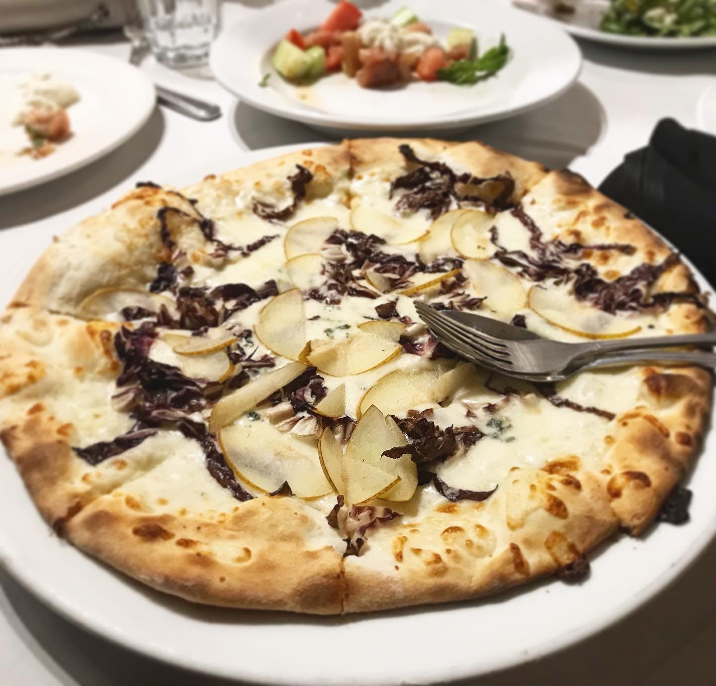 Order Pear, Blue Cheese & Walnuts Pizza - Pizza food online from Caffe Roma store, Beverly Hills on bringmethat.com