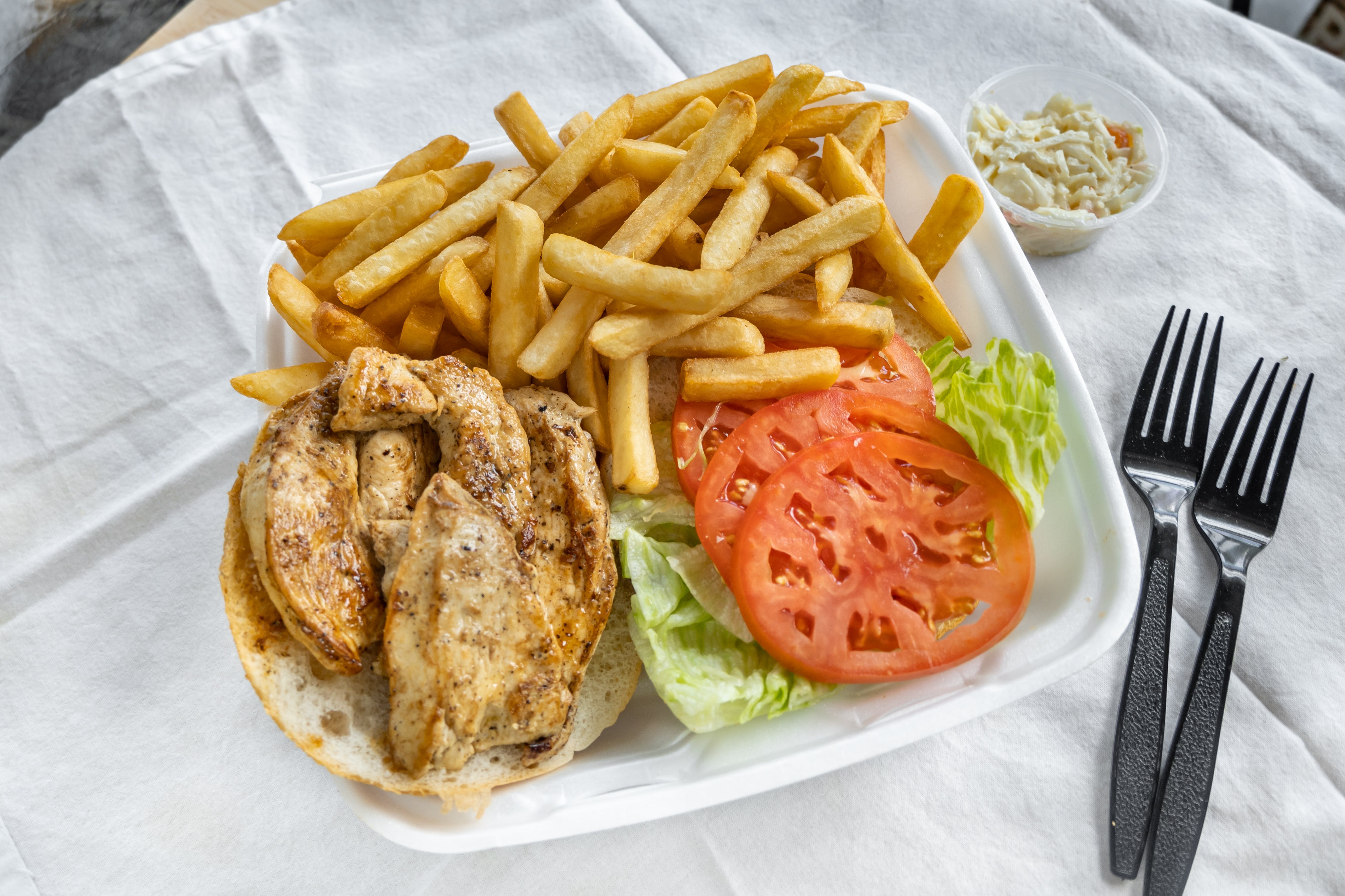 Order Grilled Chicken Deluxe Platter - Platter food online from New Tiny's Grill store, Media on bringmethat.com