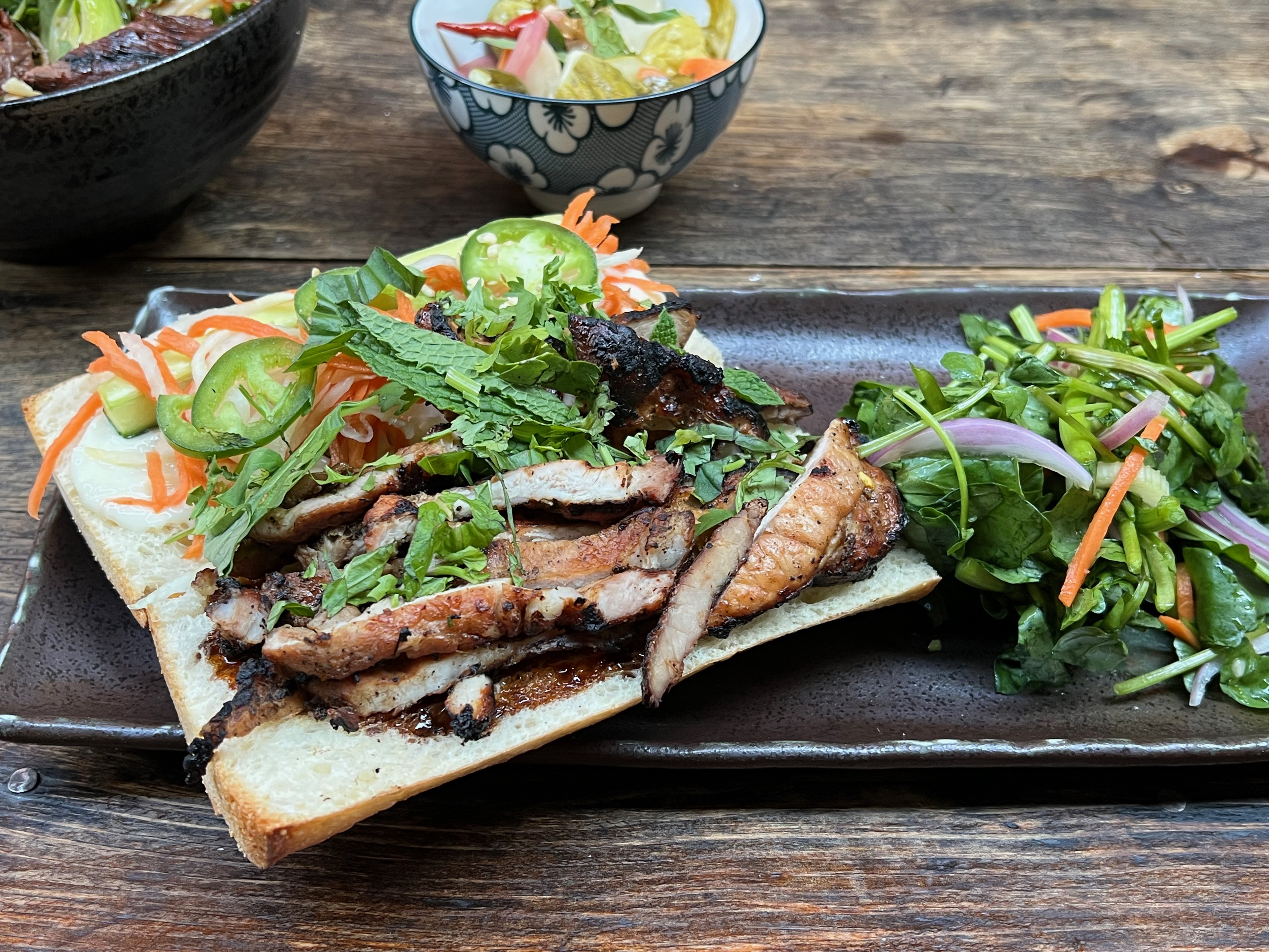 Order House Marinated Grilled Pork Banh Mi food online from Bricolage store, Brooklyn on bringmethat.com