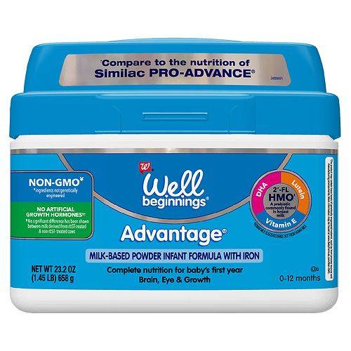 Order Well Beginnings Advantage Baby Formula Powder with Iron, 2'-FL HMO for Immune Support - 23.2 oz food online from Walgreens store, CLEARWATER BEACH on bringmethat.com